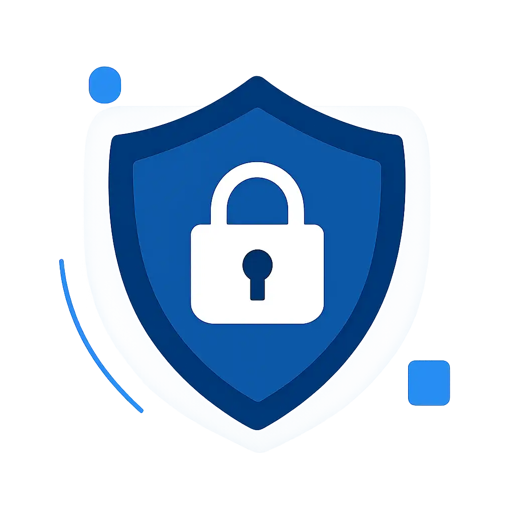 Security shield icon with lock: Daman Game safety visualization